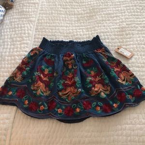 Scalloped Mini Skirt with Design